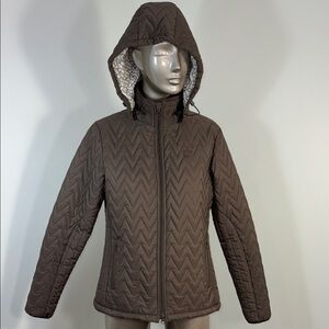 Riding Sport Horse 🐴 Taupe Quilted Jacket with Chevron Pattern